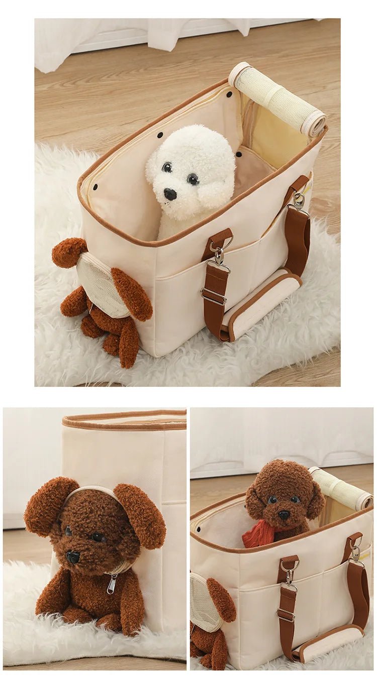 Anniepaw Pet Carrier Shoulder Bag for Small Medium Dogs Travel Diagonal Handbag Basket AnniePaw Wear