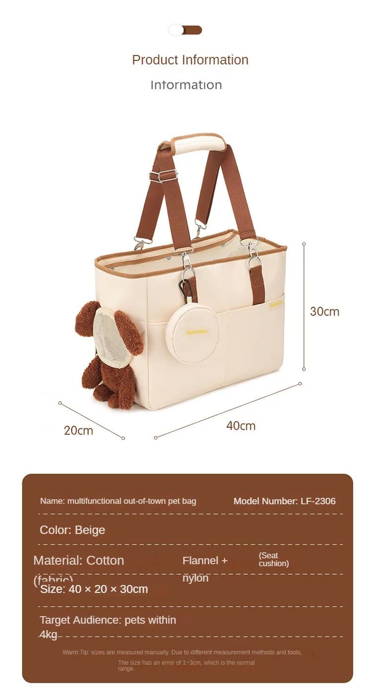 Anniepaw Pet Carrier Shoulder Bag for Small Medium Dogs Travel Diagonal Handbag Basket AnniePaw Wear