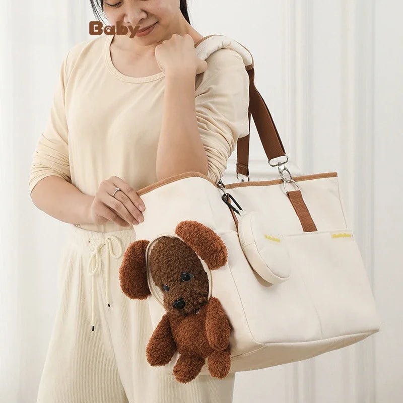 Anniepaw Pet Carrier Shoulder Bag for Small Medium Dogs Travel Diagonal Handbag Basket