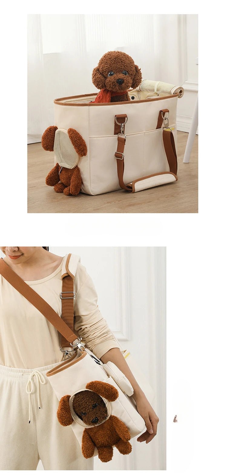 Anniepaw Pet Carrier Shoulder Bag for Small Medium Dogs Travel Diagonal Handbag Basket AnniePaw Wear