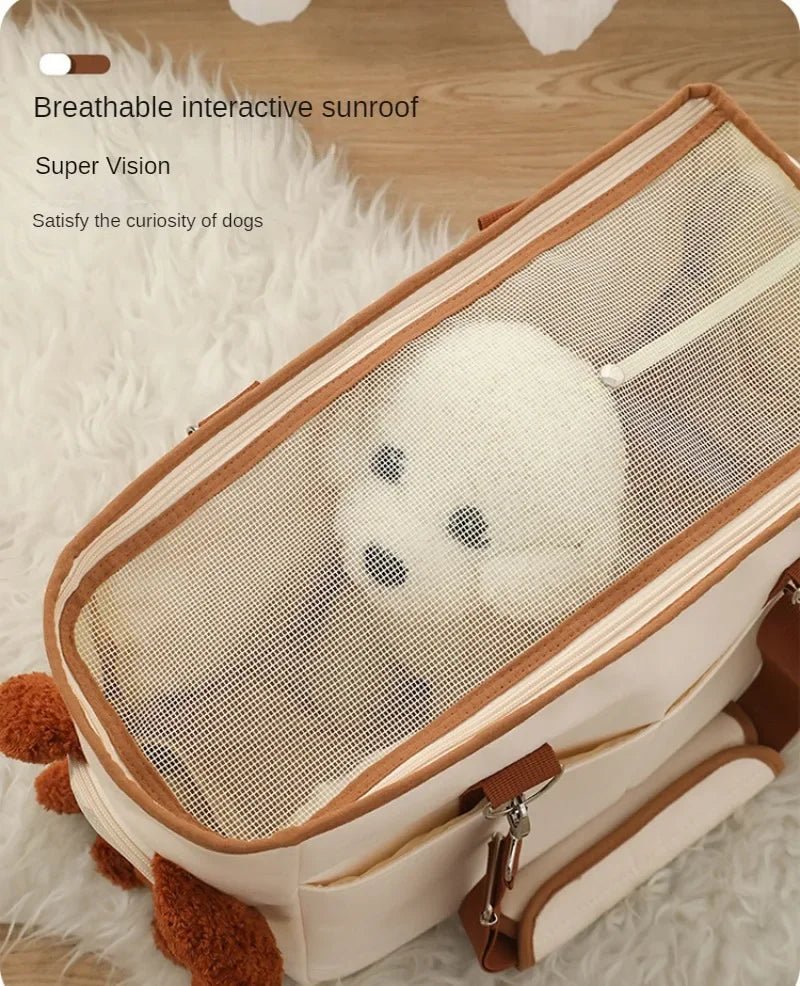 Anniepaw Pet Carrier Shoulder Bag for Small Medium Dogs Travel Diagonal Handbag Basket AnniePaw Wear