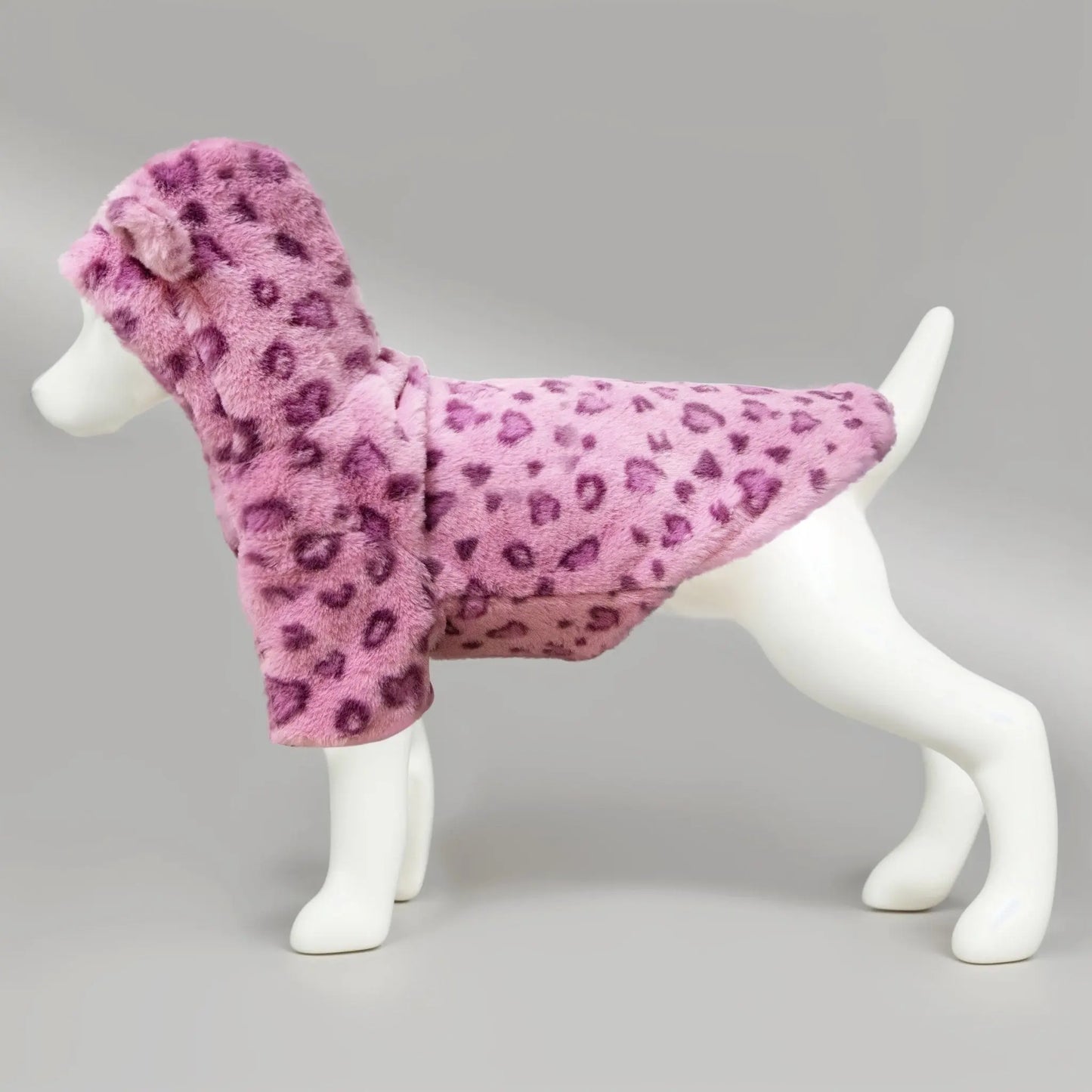 Anniepaw Polar Pup Panache Leopard Luxe Hoodie for Cozy Warmth AnniePaw Wear