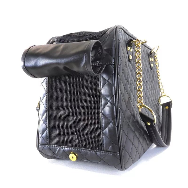 Anniepaw PU Leather Portable Pet Carrier Breathable Mesh Shoulder Bag AnniePaw Wear