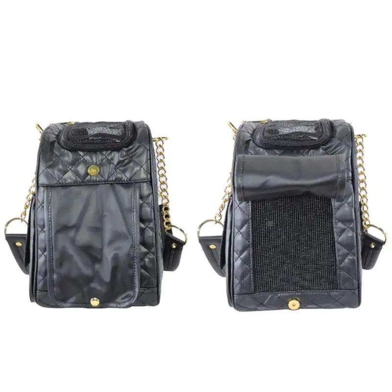 Anniepaw PU Leather Portable Pet Carrier Breathable Mesh Shoulder Bag AnniePaw Wear