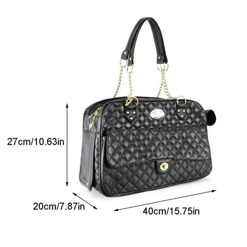 Anniepaw PU Leather Portable Pet Carrier Breathable Mesh Shoulder Bag AnniePaw Wear