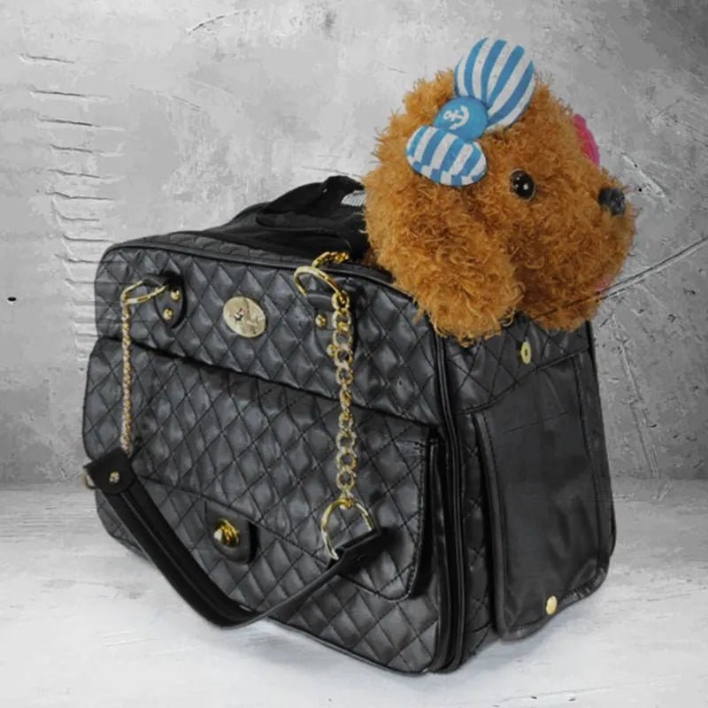 Anniepaw PU Leather Portable Pet Carrier Breathable Mesh Shoulder Bag AnniePaw Wear