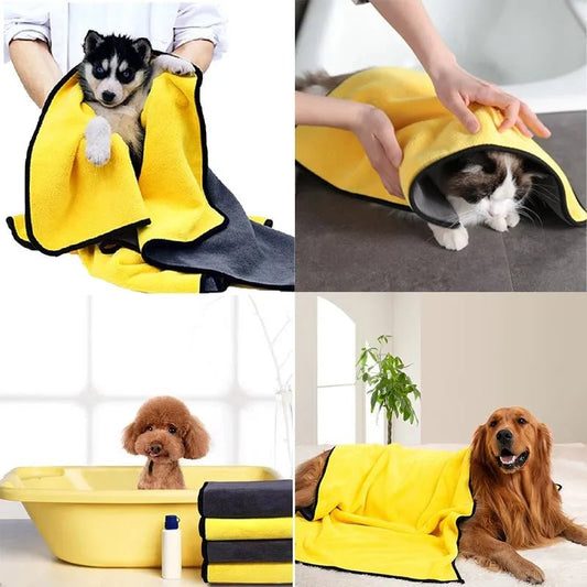 Anniepaw Quick Drying Dog And Cat Towels Soft Fiber Towels Absorbent Bath Towel Pet Bathrobe Convenient Cleaning Towel Pet Supplies AnniePaw Wear