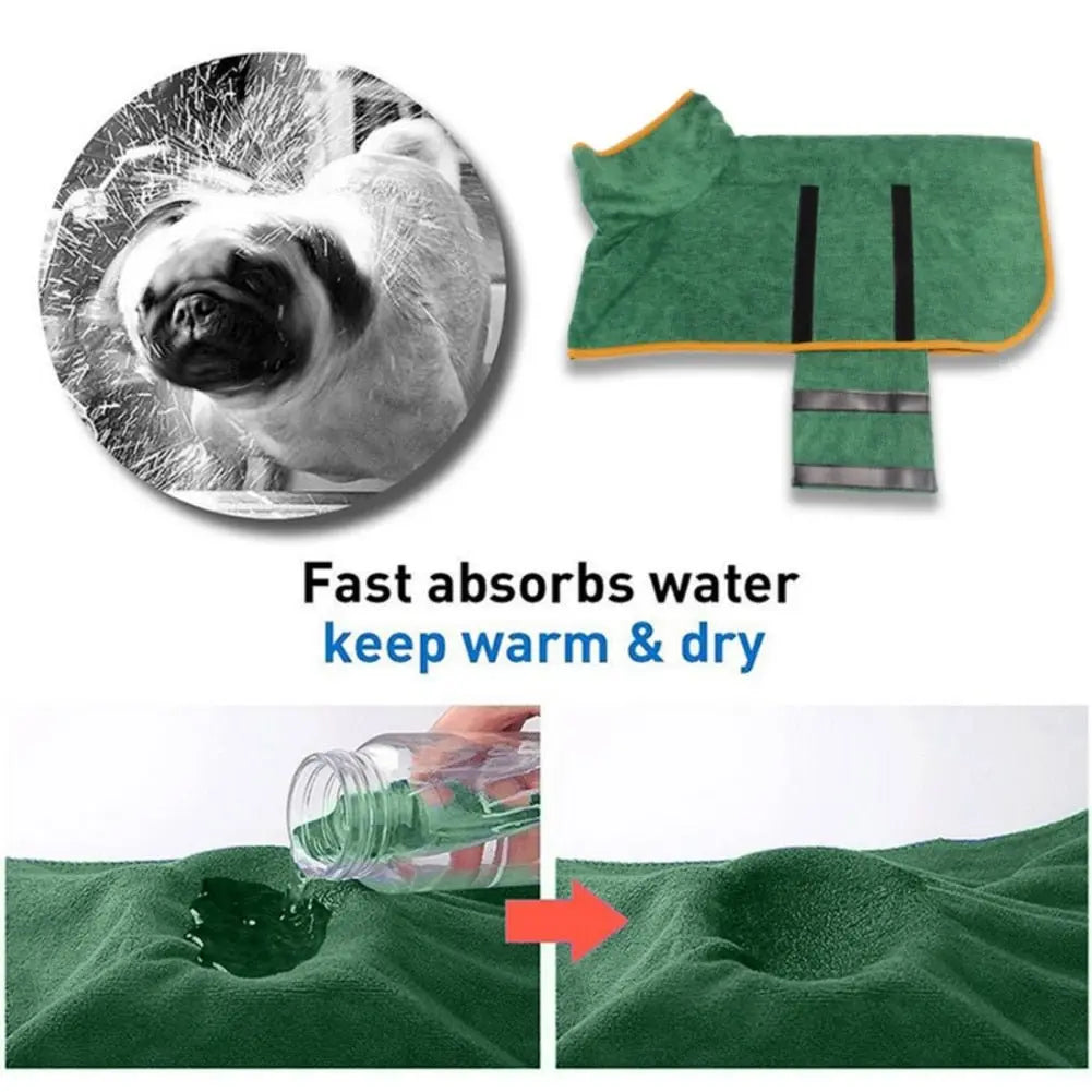 Anniepaw Quick-Drying Dog Bathrobe: Microfiber Absorbent Towel Coat for Dogs & Cats of All Sizes AnniePaw Wear