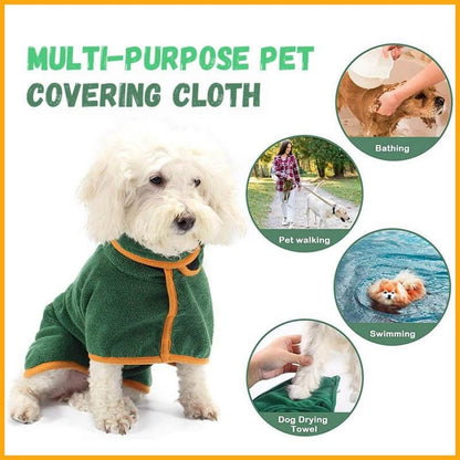 Anniepaw Quick-Drying Dog Bathrobe: Microfiber Absorbent Towel Coat for Dogs & Cats of All Sizes