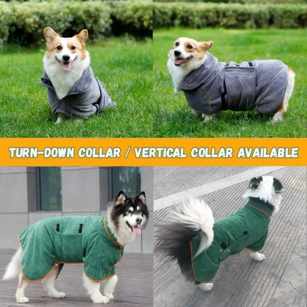 Anniepaw Quick-Drying Dog Bathrobe: Microfiber Absorbent Towel Coat for Dogs & Cats of All Sizes AnniePaw Wear
