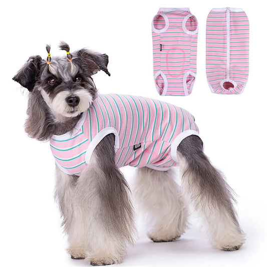 Recovery Suit for Dogs After Surgery Recovery Shirt Vest Anti-Licking Dog Diaper Sanitary Panties for Male or Female Pup Stripes
