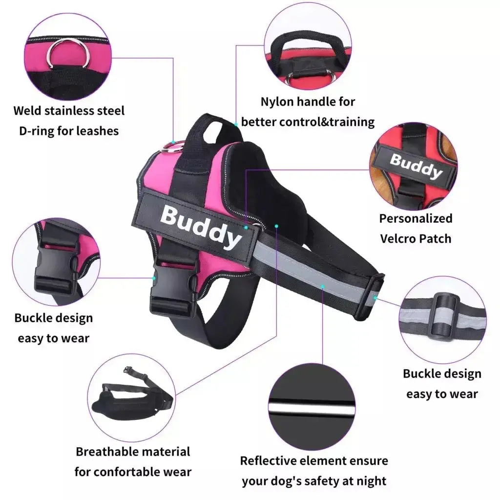 Anniepaw Reflective No-Pull Personalized Dog Harness Breathable Vest for Outdoor Activities Training for All Dog Sizes AnniePaw Wear