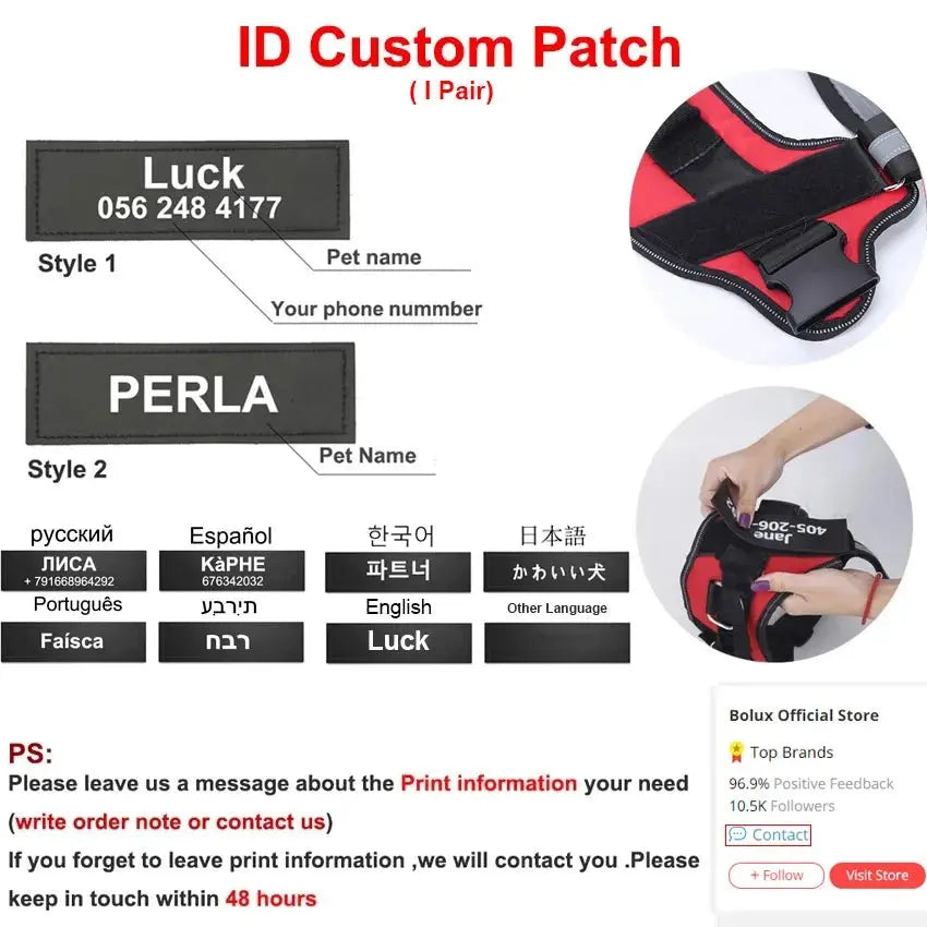 Anniepaw Reflective No-Pull Personalized Dog Harness Breathable Vest for Outdoor Activities Training for All Dog Sizes AnniePaw Wear