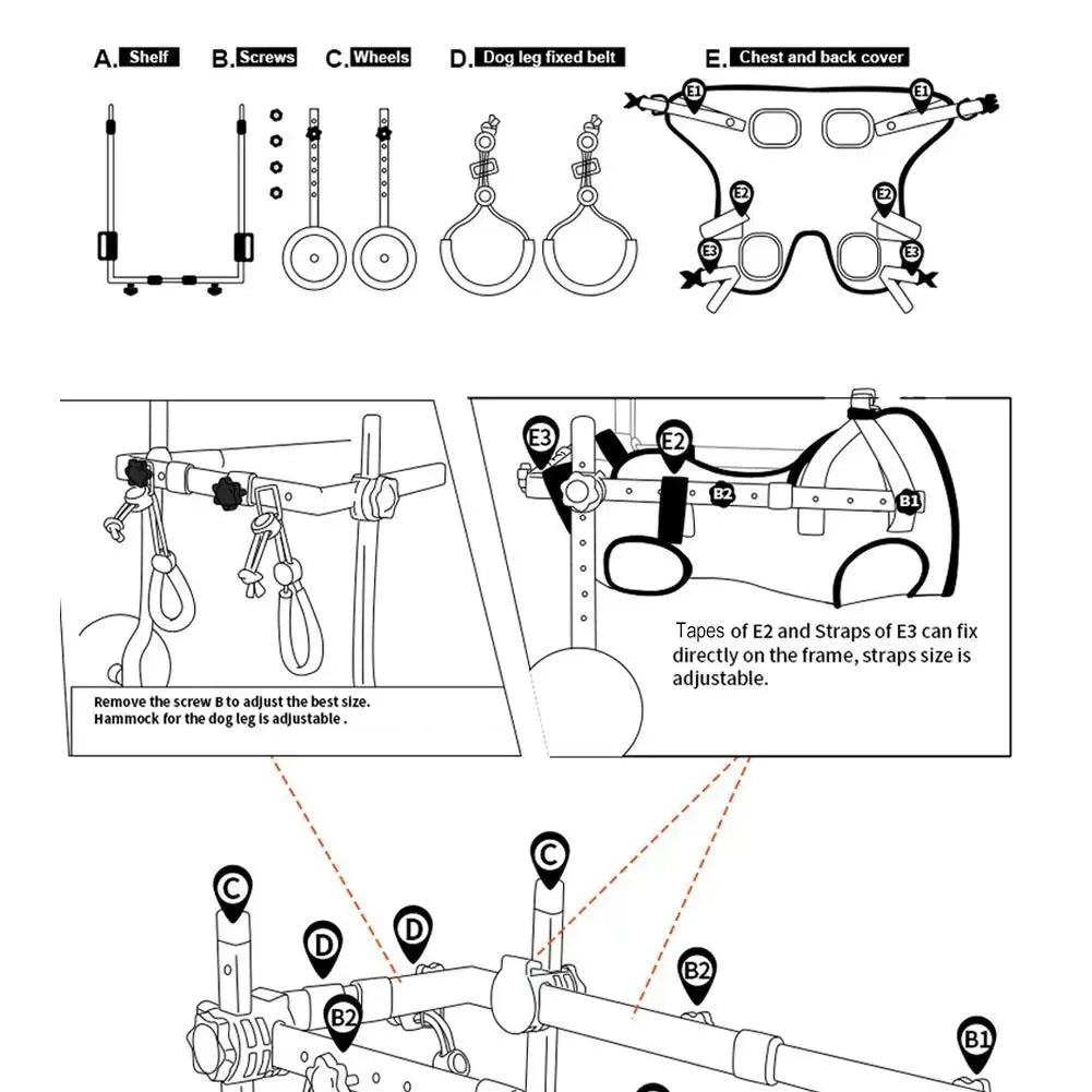 AnniePaw Dog Wheelchair for Hind Legs - Mobility Support for Small & Medium Dogs AnniePaw Wear