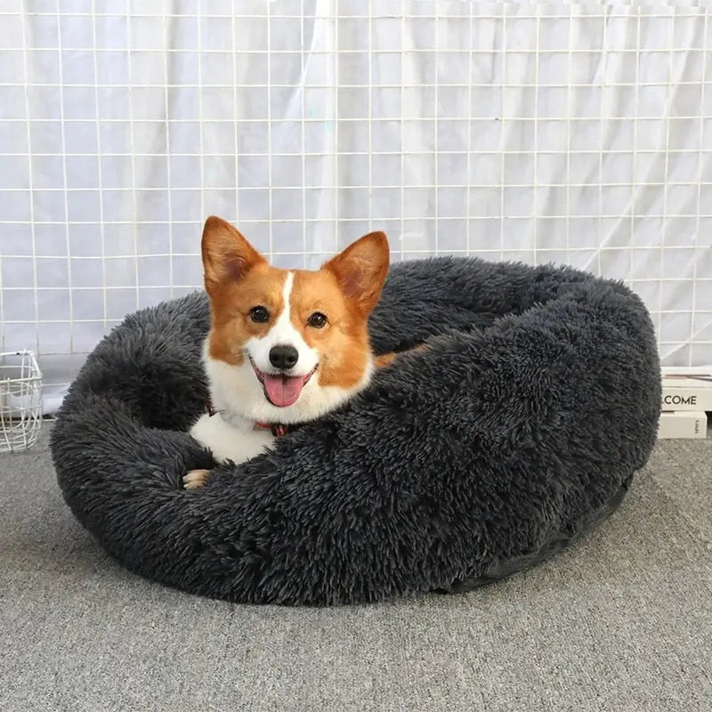 Anniepaw Round Plush Dog Bed Fluffy Sofa for Small to Large Dogs Cat Winter Warm Puppy Cushion AnniePaw Wear