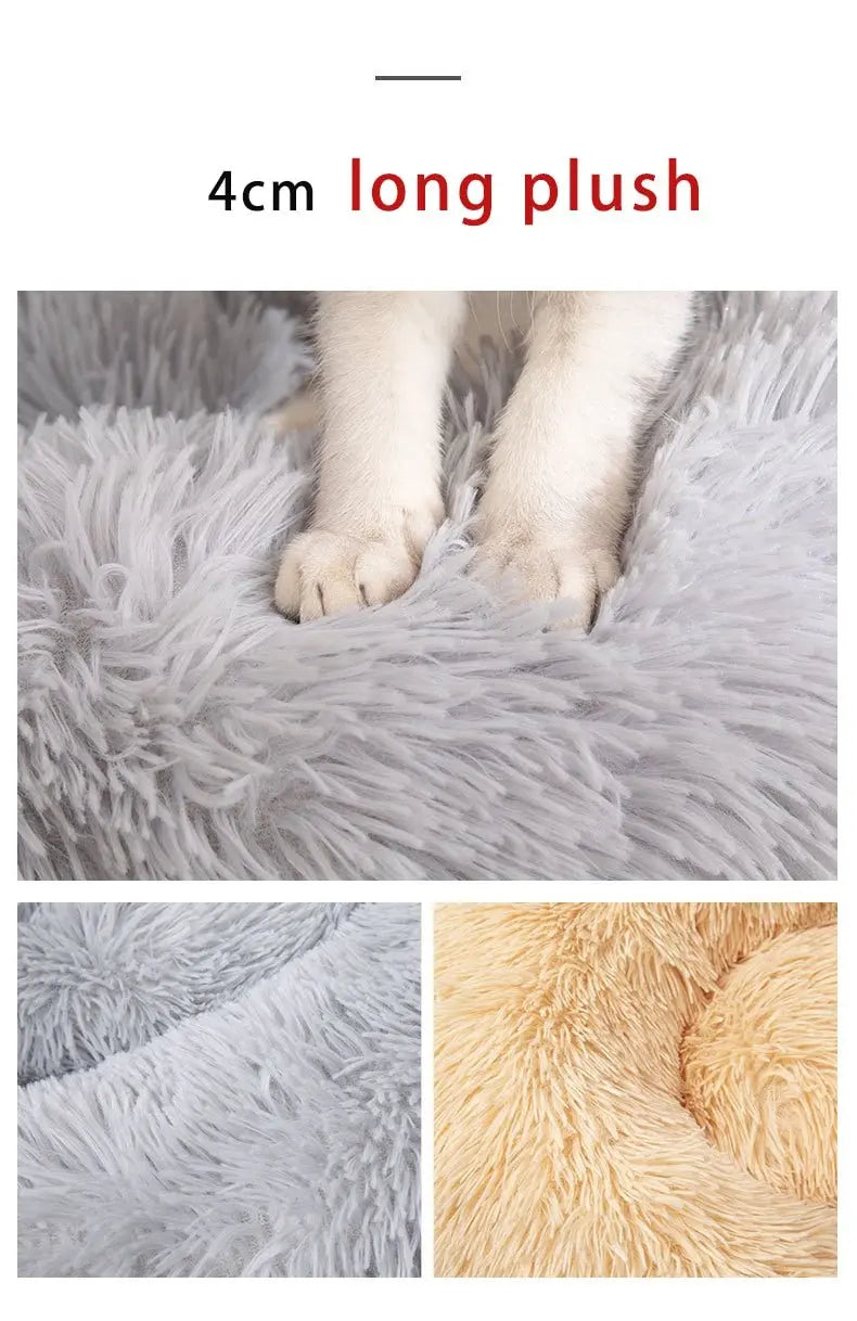 Anniepaw Round Plush Dog Bed Fluffy Sofa for Small to Large Dogs Cat Winter Warm Puppy Cushion AnniePaw Wear