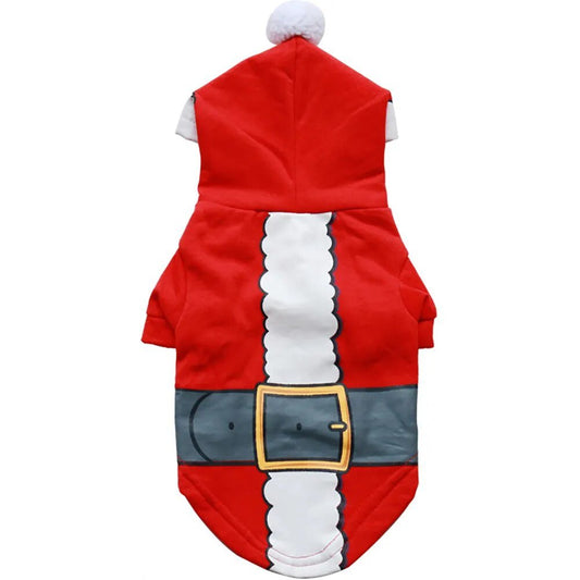 Santa Dog Costume Christmas Hoodie Warm Winter Pet Clothes Red New Year Costume - Annie Paw WearcostumesAnniePaw Wear