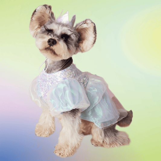 Anniepaw Sequined Azure Elegance Ball Gown