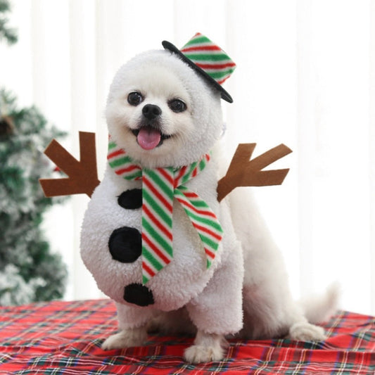 Snowman Christmas Pet Coat: Festive Dress for Small to Large Dogs - Annie Paw WearcostumesAnniePaw Wear