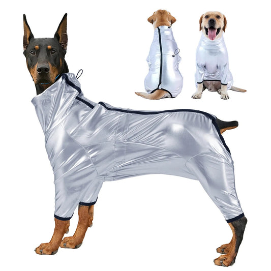 Space Odyssey Silver: Waterproof Dog Jumpsuit for Cool Canines - Annie Paw WearWinter OutwearAnniePaw Wear
