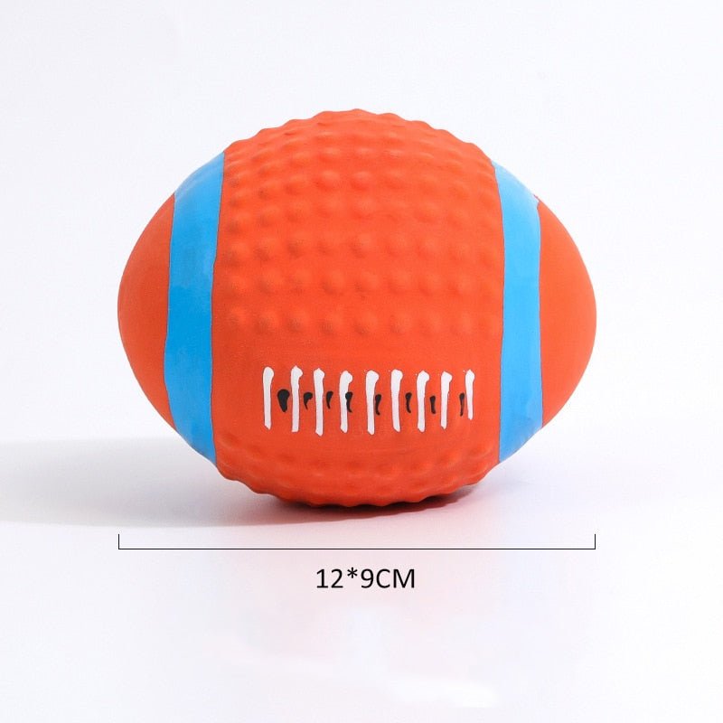 Squeaky Dog Chew Rubber Ball Toy for Small to Large Dogs Durable Interactive Training Accessory - Annie Paw WeartoyAnniePaw Wear