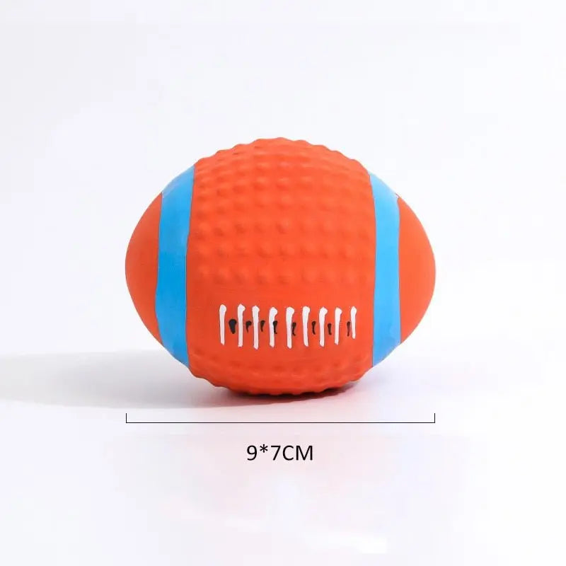 Squeaky Dog Chew Rubber Ball Toy for Small to Large Dogs Durable Interactive Training Accessory - Annie Paw WeartoyAnniePaw Wear
