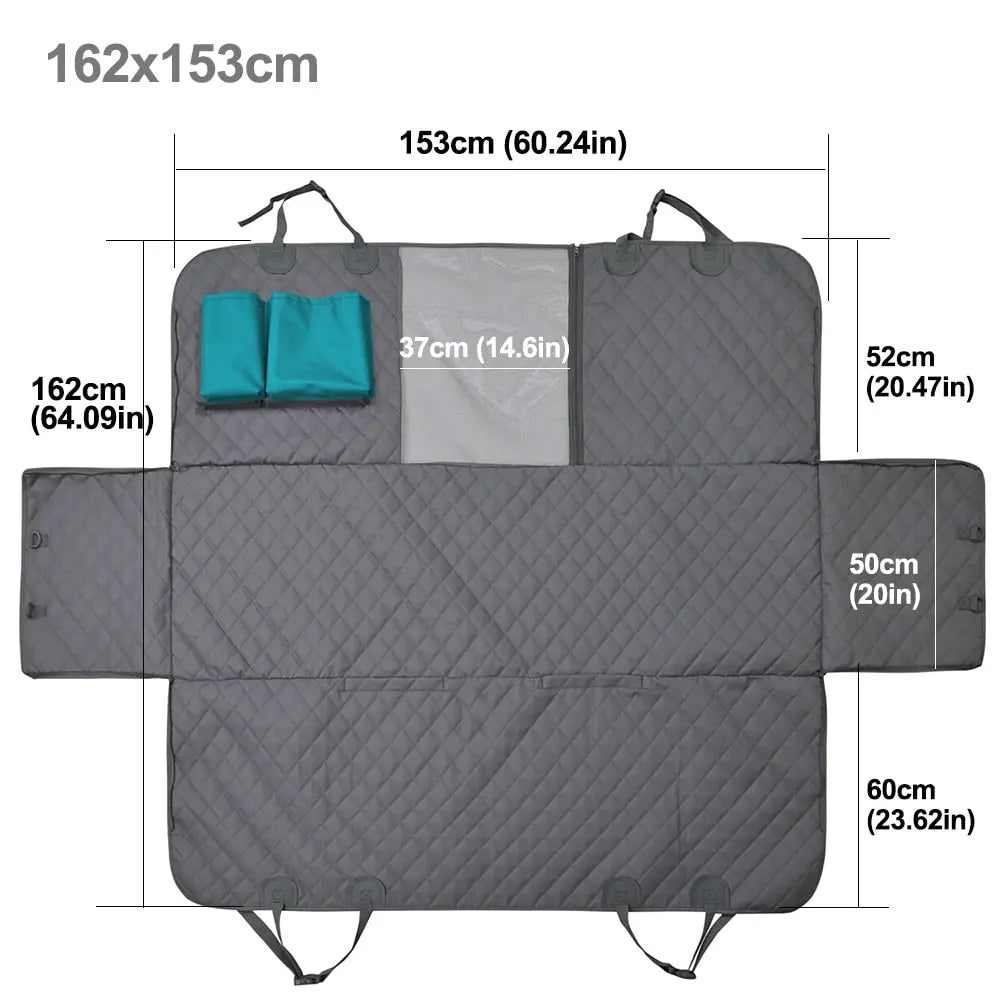 Waterproof Dog Car Seat Cover: Rear Seat Hammock & Safety Carrier Mat for Pet Travel - Annie Paw WearCar AccessaryAnniePaw Wear