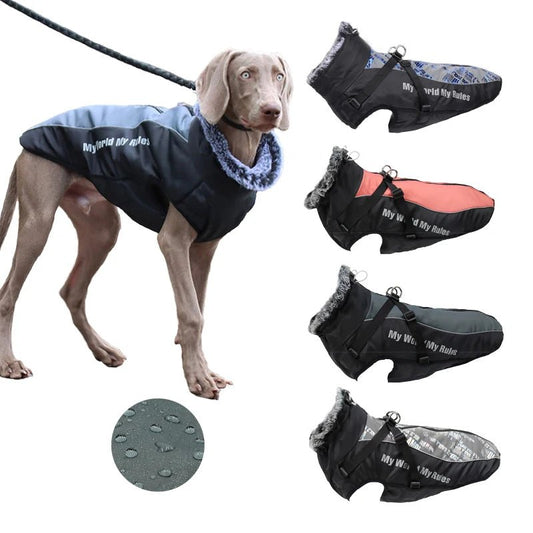 Waterproof Winter Dog Suit with Integrated Harness: Reflective, Windproof Coat for Large Dogs - Annie Paw WearWinter OutwearAnniePaw Wear