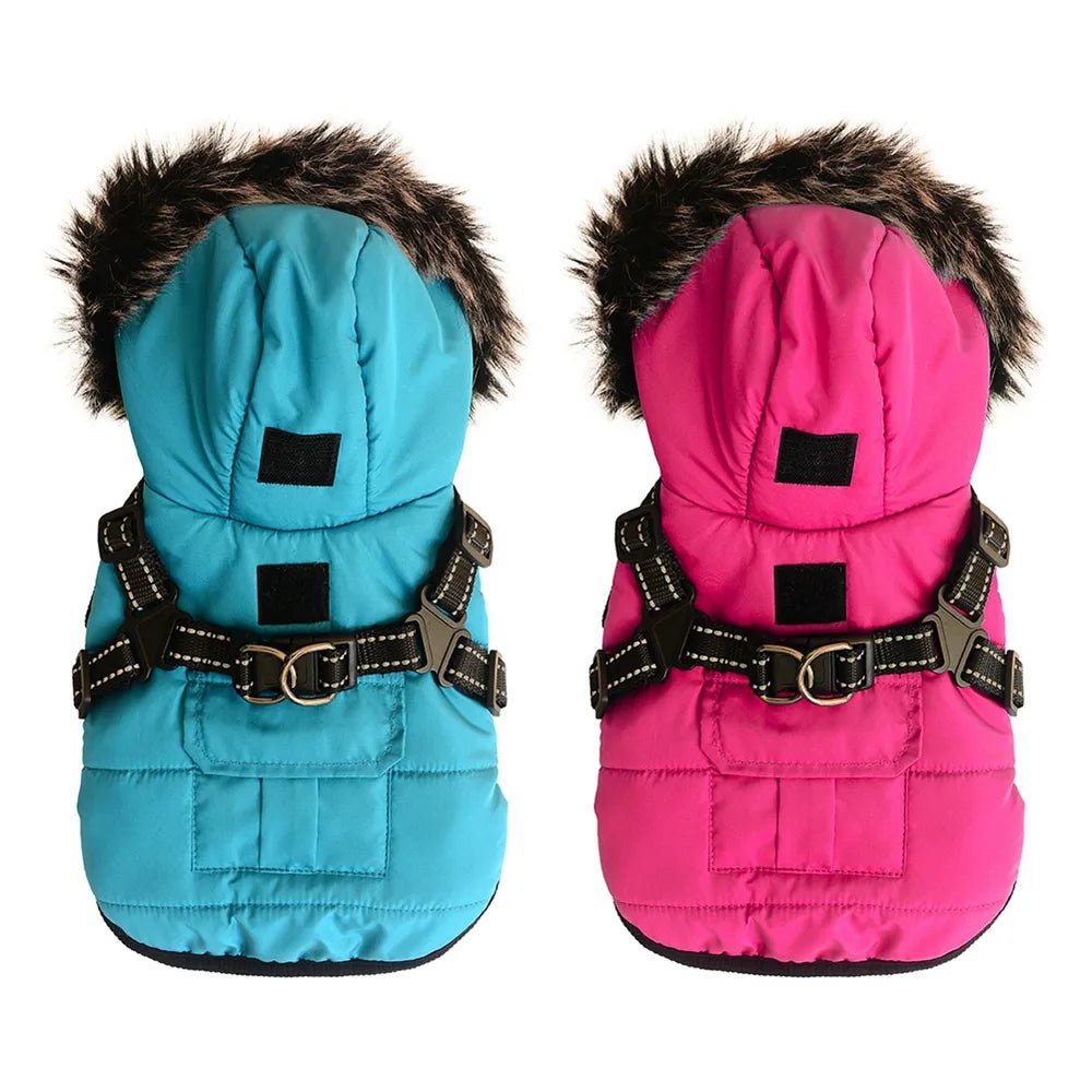 Winter Pet Dog Jacket with Harness Warm Dog Clothes for Small Medium Dogs Coats - Annie Paw WearWinter OutwearAnniePaw Wear