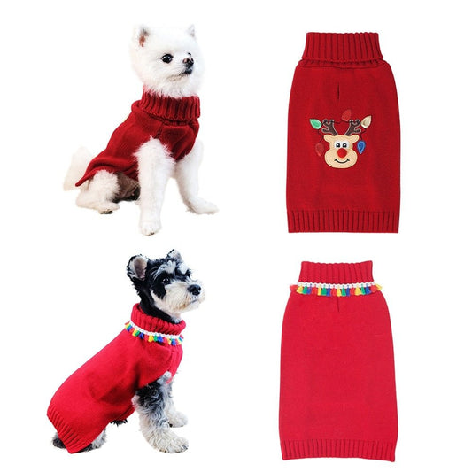 Winter Turtleneck Sweater for Small Dogs Cats Chihuahua Soft Knitted Pet Costumes - Annie Paw WearWinter OutwearAnniePaw Wear