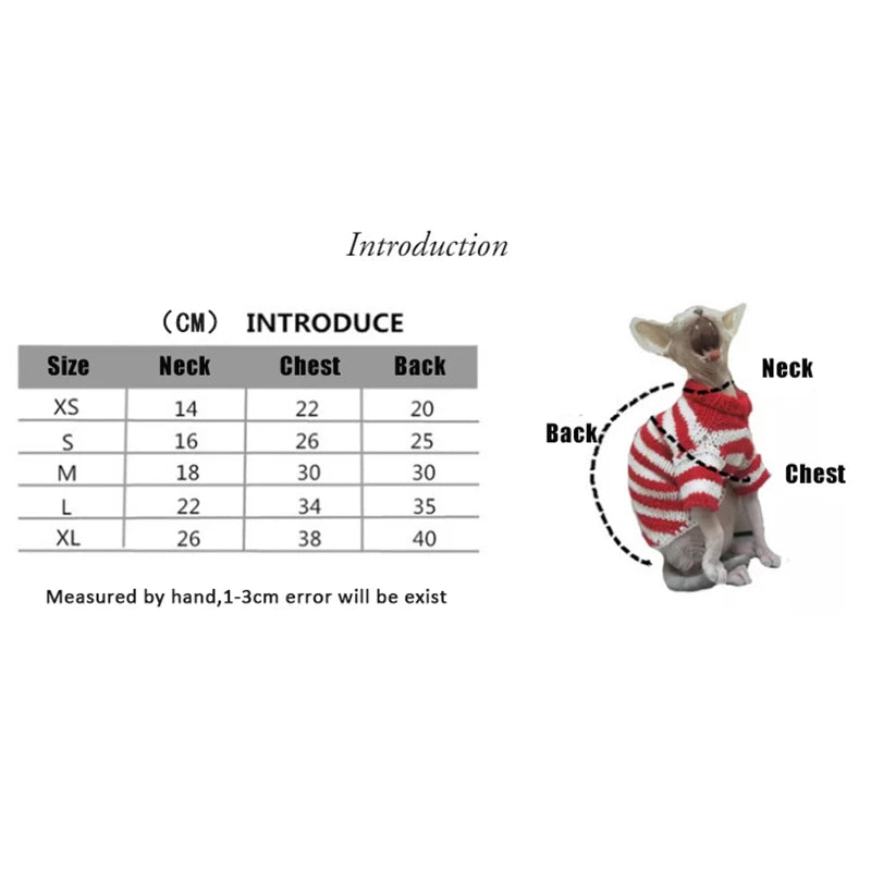 Anniepaw Hairless Cat Winter Cotton Outfit Sphinx Clothes