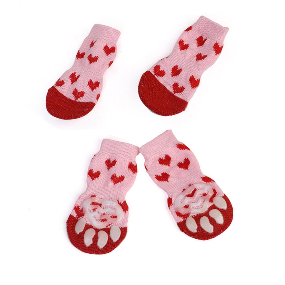 AnniePaw 4 Pcs Warm Puppy Socks - Soft Anti-Slip Cartoon Design