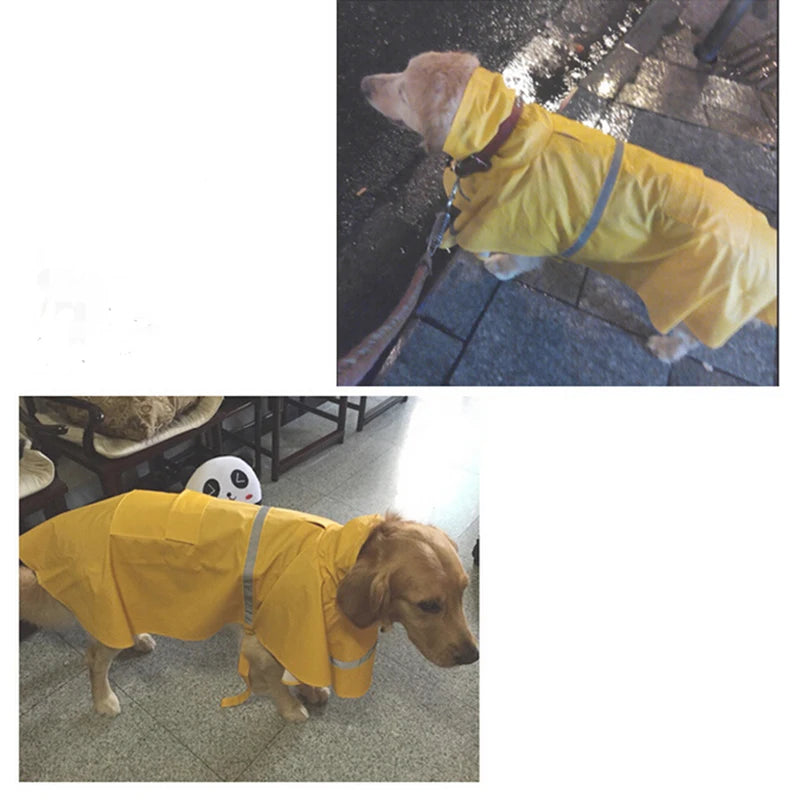 New Large Dog Waterproof Raincoat Coat Pet Leisure Clothes Teddy Bear Big Dog Waterproof Clothes Pet Raincoat S-5XL