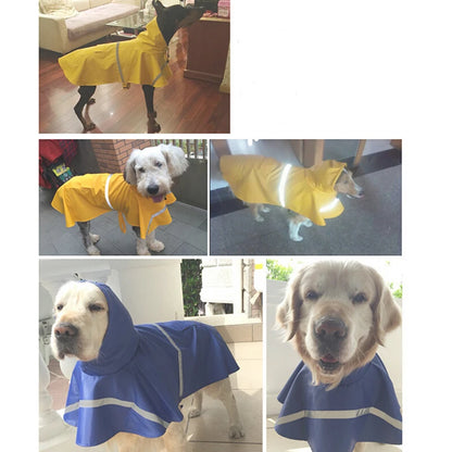 New Large Dog Waterproof Raincoat Coat Pet Leisure Clothes Teddy Bear Big Dog Waterproof Clothes Pet Raincoat S-5XL