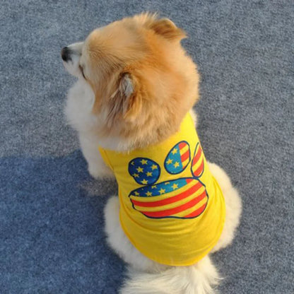 4th of July Pet T-Shirts Summer Puppy Costume Mummumi Small Pet Clothes Independence Day Patriotic Dog Shirt Soft Cotton