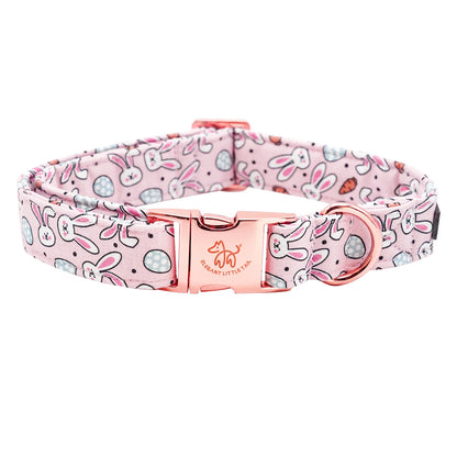 Anniepaw Easter Dog Collar with Bowtie Bunny Carrots Adjustable Cute Pink Anniepaw