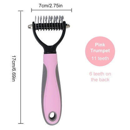 Anniepaw Double-sided Dog Brush: Undercoat Comb for Long Curly Hair in Dogs and Cats