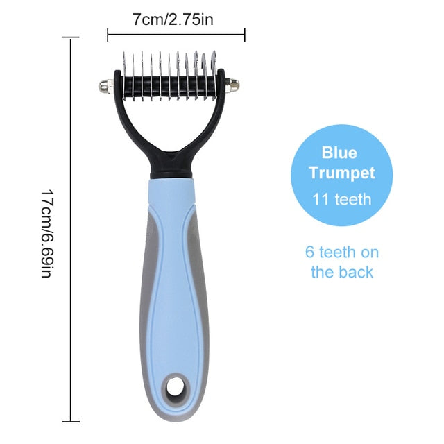 Anniepaw Double-sided Dog Brush: Undercoat Comb for Long Curly Hair in Dogs and Cats