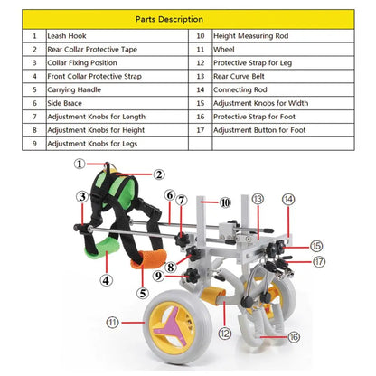 AnniePaw Adjustable Pet Wheelchair for Rehabilitation Walking Aid