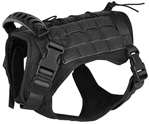 Anniepaw Dog Cloth Tactical Service Vest Harness Outdoor Training Handle Water-Resistant Comfortable Military Patrol K9