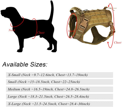 Anniepaw Dog Cloth Tactical Service Vest Harness Outdoor Training Handle Water-Resistant Comfortable Military Patrol K9