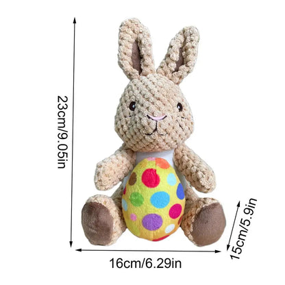 Anniepaw Plush Easter Rabbit Squeaky Chew Toy for Puppies Interactive Wear-Resistant