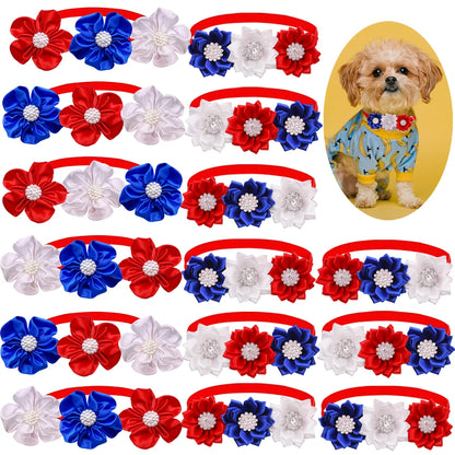 30pcs  Pet Supplies  American Independence Day Pet Dog Bow Ties Collar 4th July Dog Accessories Small Dogs Cats Bowties Neckties