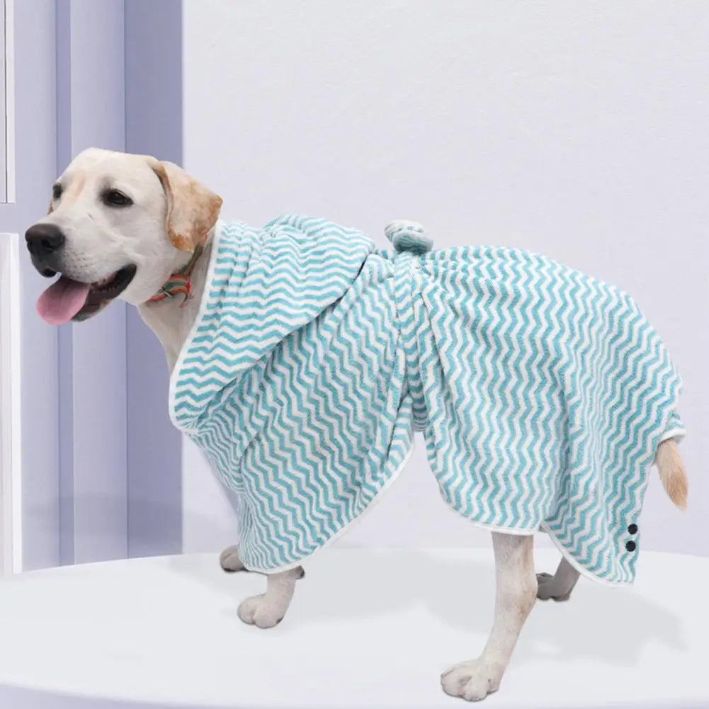 Anniepaw Soft Striped Pet Towel with Embroidery