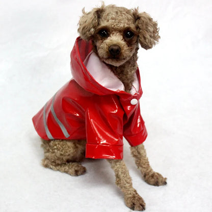 Waterproof Dog Jacket PU Dog Raincoat For Small Dogs Cats Reflective Puppy Raincape Chihuahua Yorkies Raincoat Pet Poncho