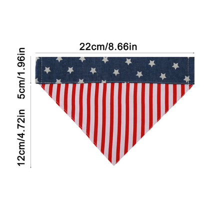 Puppy Towel Dog Bandana With American Flag Independence Day Decoration Dog Dress Up Collar Bib Pet Dog Adjustable Decoration