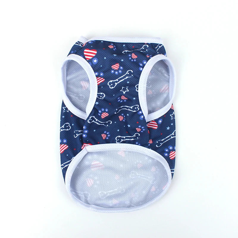 Pet clothing with American flag elements dog vest dog cat star pattern clothing Independence Day dog celebration puppy clothing