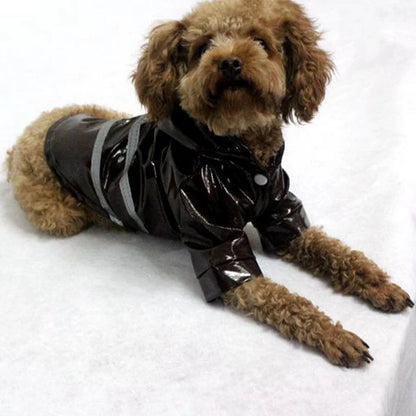 Waterproof Dog Jacket PU Dog Raincoat For Small Dogs Cats Reflective Puppy Raincape Chihuahua Yorkies Raincoat Pet Poncho