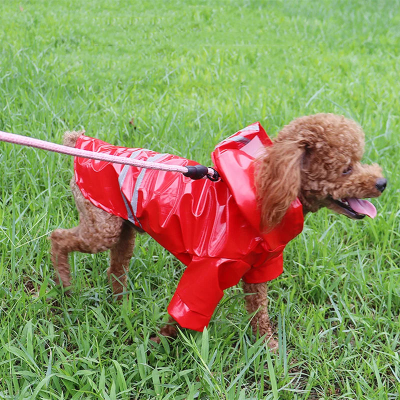 Waterproof Dog Jacket PU Dog Raincoat For Small Dogs Cats Reflective Puppy Raincape Chihuahua Yorkies Raincoat Pet Poncho