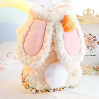 Anniepaw Easter Bunny Plush Dress for Small Dogs Autumn Winter